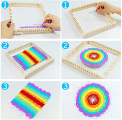 Whittlewud Wooden Multi-Craft Weaving Loom Frame (23 X 23cm?for Beginner Including Crafting Frame, Wood Loom Frame,