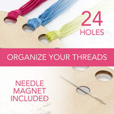 Whittlewud Embroidery (6Inch x 6Inch) Floss Organizer (Round Design) Cross Stitch Thread Organizer and Floss Holder