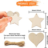Cliths Pack of 50 pcs Unfinished Wooden 1.93 Inch Heart & 1.97 Inch Star Cutouts for Art & Craft, Wooden Heart & Star Shape