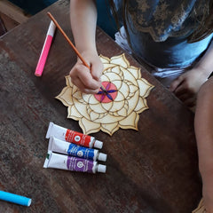 Cliths Pack of 4 Pcs Wooden Coaster Set Mandala, Mandala Wood Wall Art, Home Décor, Mandala Indian Art