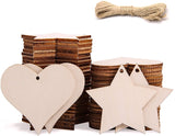 Wooden Heart & Star Shape