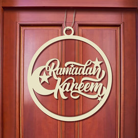 unfinished wood wooden cutouts ramadan mubarak door sign mdf door hanging wooden sign plaque