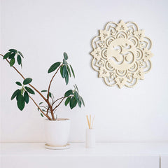 Cliths Fourth Level MFG 12" Om, Sacred Geometry Wood Wall Art, Zen Home Décor for Yoga/Meditation Room