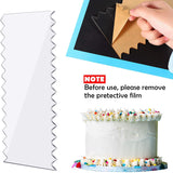 Whittlewud Pack of 3 Pieces Cake Scrapers Clear Acrylic Cake Icing Scraper, Cake Edge Stripe Combs for Cream Cakes Decoration