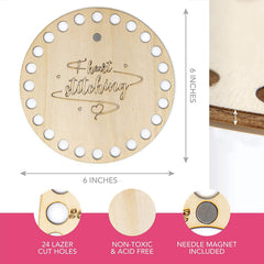 Whittlewud Embroidery (6Inch x 6Inch) Floss Organizer (Round Design) Cross Stitch Thread Organizer and Floss Holder