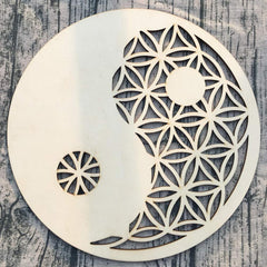 Cliths Pack of 1 Piece Wooden Flower of Life Crystal Grid Wall Hanging Decor – Taichi Wall Art & Zen Decor – Wooden Wall Sculpture