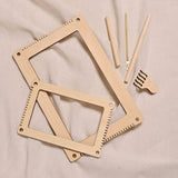 Whittlewud Set of 2 (11.9 x 7.8In) & (8 x 5.2In) Weaving Looms Mini Loom with Weaving Needle Wooden DIY Weaving Loom for Kids, Small Weaving Loom for Adult Multi-Craft Knitting