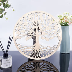 American-Elm (12 x 12) Inch Tree of Life Wooden Wall Art Sacred Geometry Home Decor, Laser Cut Wooden Wall Sculpture for Wall Hanging Decor Art Home Decoration