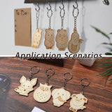 Cliths 13 Pieces Animal Wooden Keychain Blanks Unfinished Wooden Slices Cutouts Ornaments Keychains