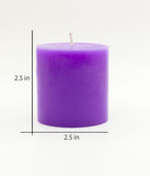 American-Elm Pack of 2 Scented Lavender Aroma Pillar Candle, Home decoration, Party, Diwali (2.5x2.5 Inch)