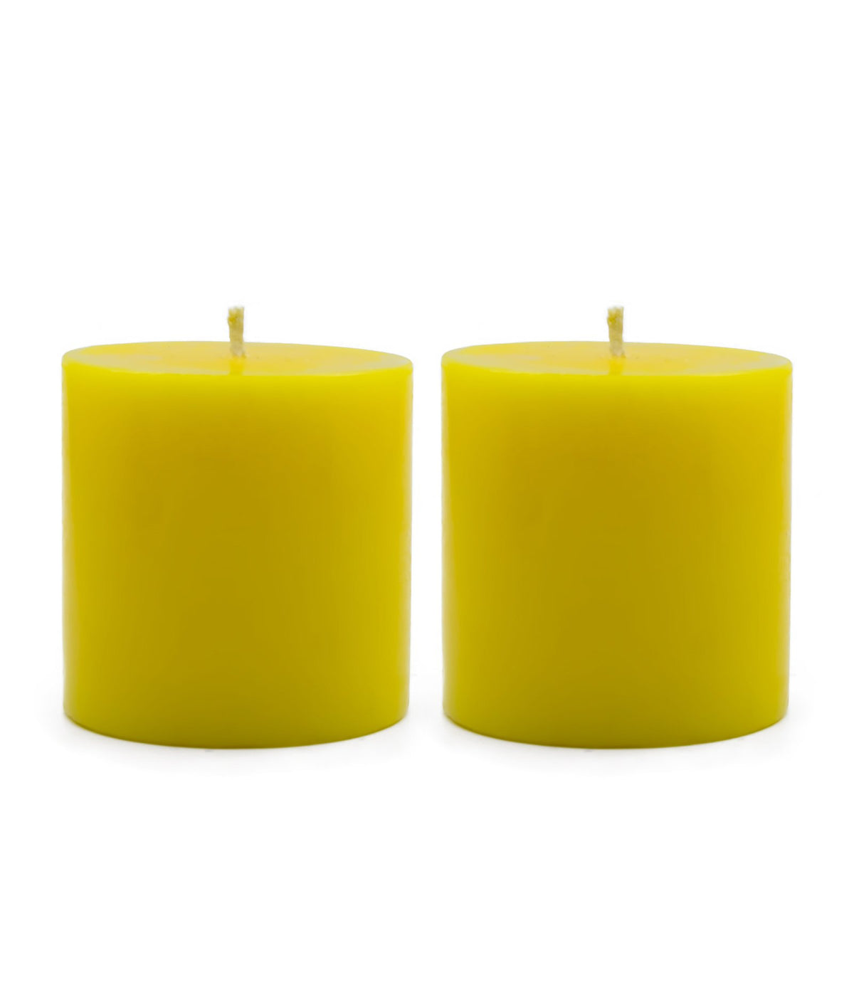 American-Elm Pack of 2 Scented Lemon Aroma Pillar Candle, Highly Scented Lemon Aroma Candle for Diwali Decoration Lightning (2.5x2.5 Inch)