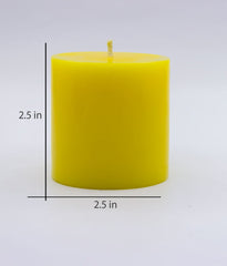 American-Elm Pack of 2 Scented Lemon Aroma Pillar Candle, Highly Scented Lemon Aroma Candle for Diwali Decoration Lightning (2.5x2.5 Inch)