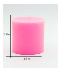 American-Elm Pack of 2 Scented Rose Aroma Pillar Candle for Home Decor Romantic Dinner, Aroma Decoration Party, Diwali (2.5x2.5 Inch)