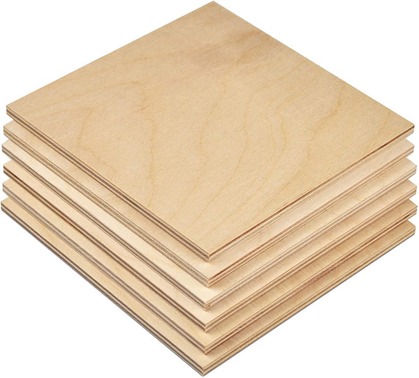 American-Elm 6mm x (12 x 12 Inch) Premium Baltic Birch Plywood- Pack of 6 Flat Birch Ply Sheets for Arts and Crafts, School Projects
