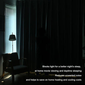 American-Elm 2 Panel Both Sided Blue, Light Beige Room Darkening 2 colour Blackout Curtains