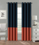 American-Elm 2 Panel Both Sided DarkBlue and Pink, Room Darkening Blackout Curtains