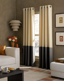 American-Elm Set Of 2 Both Sided Beige and Grey Room Darkening Blackout Twins Curtains