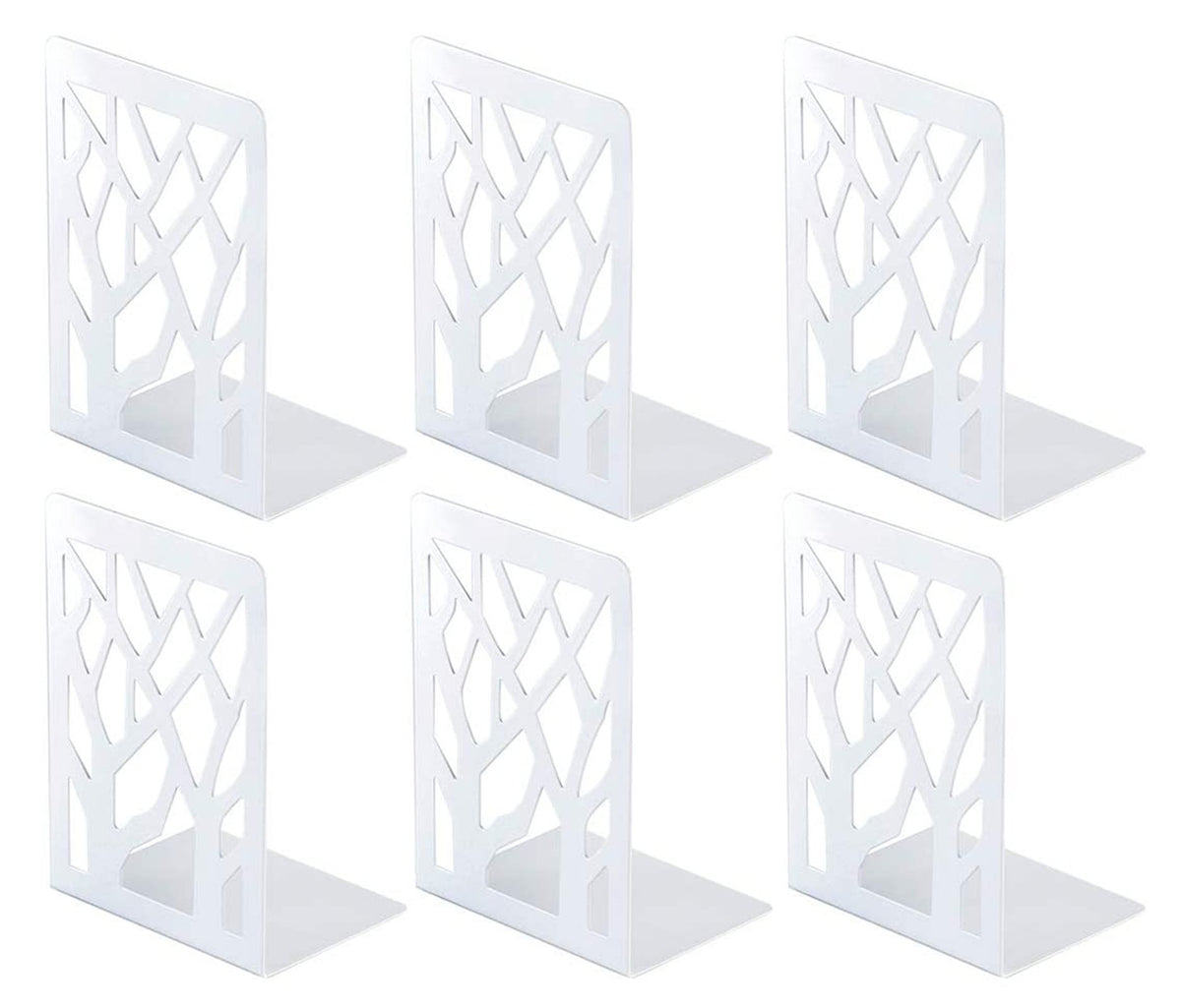 American-Elm Metal Bookends for Shelves - Non-Skid Base Book End Holders for Office- 6 Pcs Per Pack