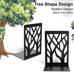 American-Elm Metal Bookends for Shelves - Non-Skid Base Book End Holders for Office- 8 Pcs Per Pack (Black)