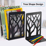 AmericanElm Metal Bookends for Shelves - Non-Skid Base Book End Holders for Office- 2 Pcs Per Pack (Black)