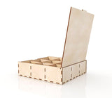 AmericanElm Decorative Oxidised Empty 9 Section Stylish Wooden Box For Crafting Gift Box (10.1 X 9.9 X 2.8 IN)