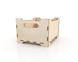 AmericanElm Pack of 2 Open Wooden Jewellery Box for Wooden Tray | Wooden Standard Square Crate with Handle Storage Box