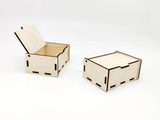 AmericanElm Pack of 2 Rectangle Unfinished Birch plywood Box Natural DIY Craft Stash Boxes for Arts Hobbies and Home