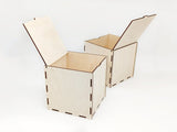 AmericanElm Pack of 2 Storage Wooden  Blank Rectangular Box for Painting, Wooden Sheet Craft, Decoupage, Resin Art Work & Decoration