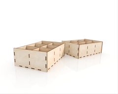 AmericanElm Pack of 2 Unfinished Wood Box for Crafts Jewelry Box for Art, Hobbies and Wood Painting