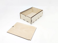 AmericanElm Rectangle Unfinished Birch ply Wooden Box Natural DIY Craft Stash Boxes  for Arts Hobbies and Home Storage