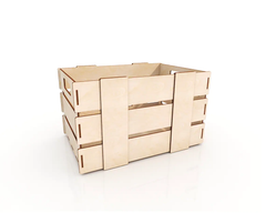 AmericanElm Rectangluar Open wooden Box for Wooden Crate/Basket | Wooden Tray | Wooden Storage Multipurpose | Crate with Handles (Small)