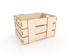 AmericanElm Rectangluar Open wooden Box for Wooden Crate/Basket | Wooden Tray | Wooden Storage Multipurpose | Crate with Handles (Small)