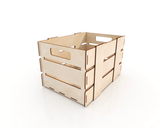 AmericanElm Rectangluar Open wooden Box for Wooden Crate/Basket | Wooden Tray | Wooden Storage Multipurpose | Crate with Handles (Small)