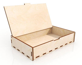 AmericanElm Wooden Rectangle Unfinished Multipurpose Box | DIY Craft Wooden Boxes for Art & Craft (7 X 4 X 1 IN)