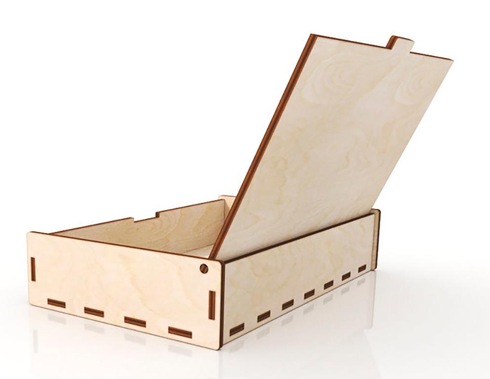 Buy AmericanElm Wooden Rectangle Unfinished Box, DIY Craft Wooden Boxes ...