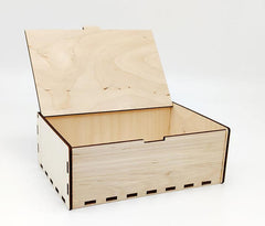 AmericanElm Wooden Rectangular Box, Plain Birch Plywood For jewellery Box, Storage Box,Multipurpose Use (5.9x3.9x1.85 IN)