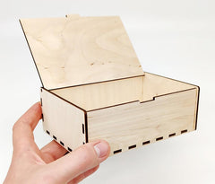 AmericanElm Wooden Rectangular Box, Plain Birch Plywood For jewellery Box, Storage Box,Multipurpose Use (5.9x3.9x1.85 IN)