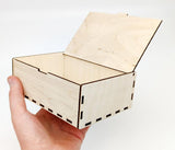AmericanElm Wooden Rectangular Box, Plain Birch Plywood For jewellery Box, Storage Box,Multipurpose Use (5.9x3.9x1.85 IN)