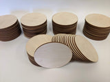 AmericanElm Set of 50 Circle Shapes Unfinished Wooden Coaster For Office Table