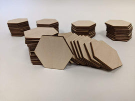 AmericanElm Set of 50 Hexagon Shapes Unfinished Wooden Coaster For Office Table