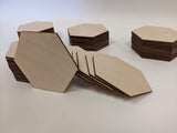 AmericanElm Set of 50 Hexagon Shapes Unfinished Wooden Coaster For Office Table