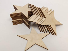 AmericanElm Set of 50 Star Shapes Unfinished Wooden Coaster For Dining Table
