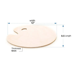 American-Elm Wooden Colour Mixing Tray Palette for Professionals