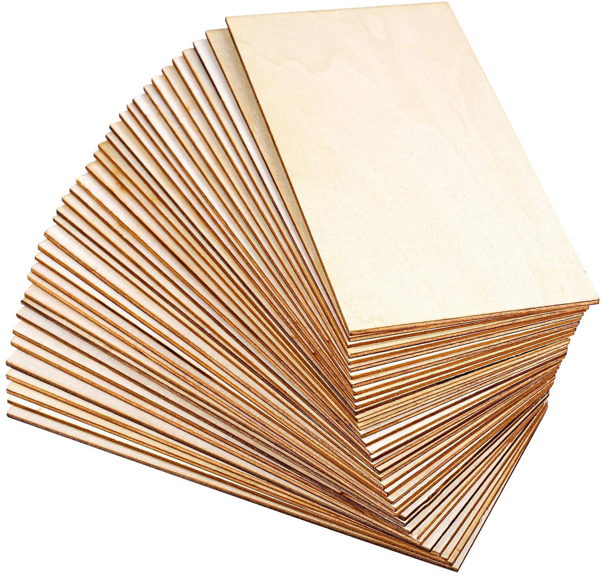 Cliths 36 Pcs Pack Blank Wood MDF Sheets 3 x 5 Inch Rectangle Unfinished Wood Pieces for DIY Crafts Painting, Christmas Ornaments and Home Decor
