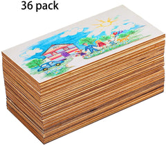 Cliths 36 Pcs Pack Blank Wood MDF Sheets 3 x 5 Inch Rectangle Unfinished Wood Pieces for DIY Crafts Painting, Christmas Ornaments and Home Decor