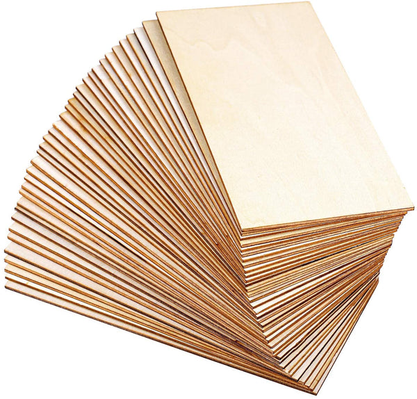 Cliths 36 Pcs Pack Blank Wood MDF Sheets 3 x 5 Inch Rectangle Unfinished Wood Pieces for DIY Crafts Painting, Christmas Ornaments and Home Decor