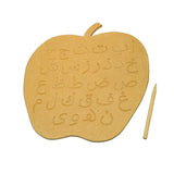 Whittlewud Apple Shape Urdu Alphabet Reading and Tracing Board for Kids to Improve Kids' Eye & Hand-Coordination , Urdu Learning Toys