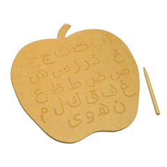 Whittlewud Apple Shape Urdu Alphabet Reading and Tracing Board for Kids to Improve Kids' Eye & Hand-Coordination , Urdu Learning Toys
