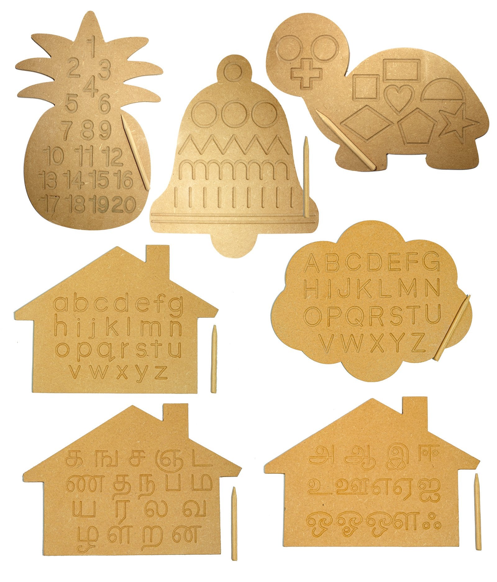 Educational tamil alphabet study board