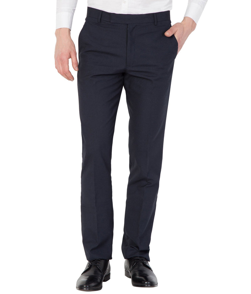 Get 10 Off  Pure Cotton Navy Blue Regular Fit Trousers  Italian Crown